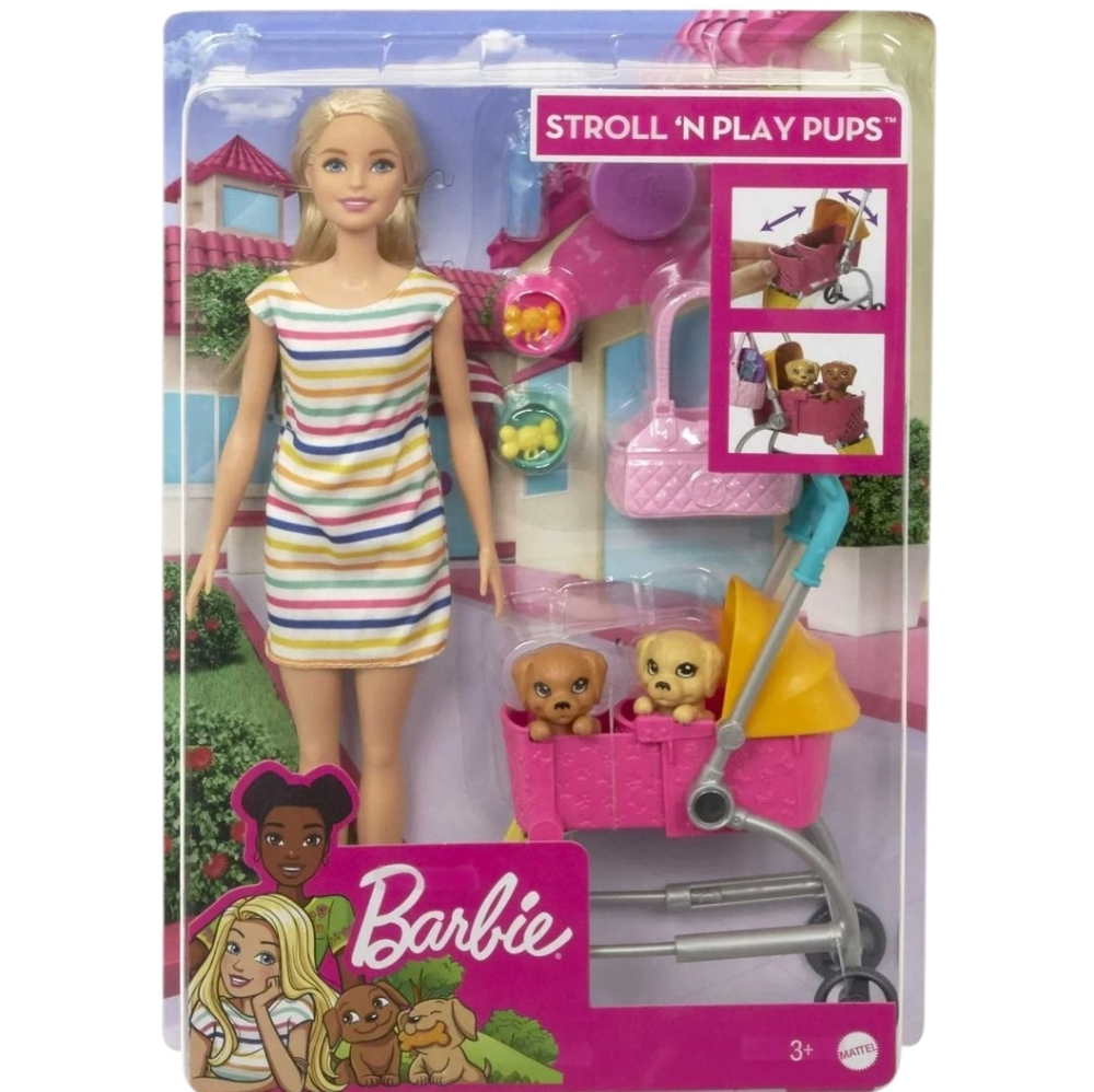 🆕Barbie's Puppies & Toy Stroller
